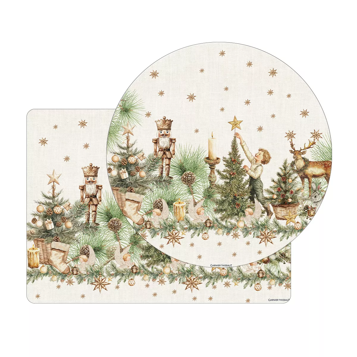 Table set vinyl 860 gsm printed yellow green Noel vintage dore