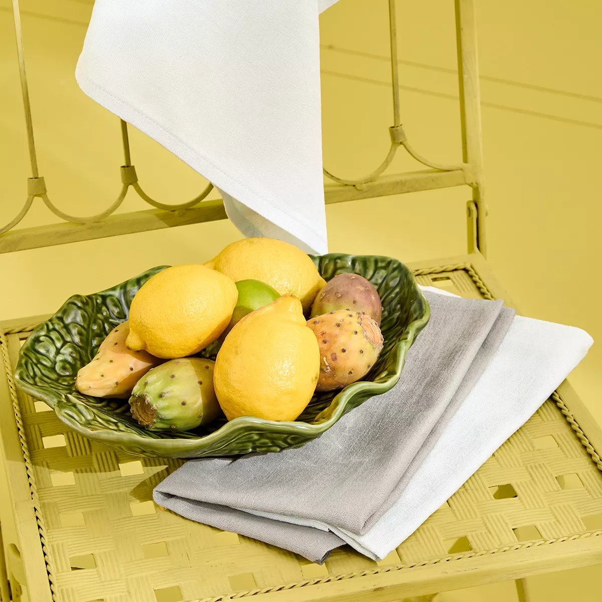 Napkin 100% cotton jacquard pattern beige Bastide lin