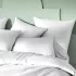 Pillowcase cotton sateen jacquard pattern white Vibrato blanc