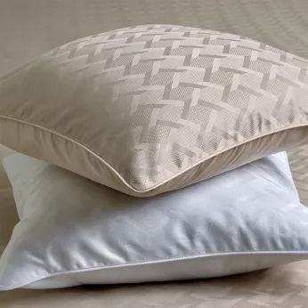 Pillowcase cotton sateen jacquard pattern white Adagio blanc