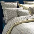 Pillowcase cotton sateen printed beige Eventails argile