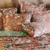 Pillowcase cotton sateen printed orange Fleurs d'oranger rouille