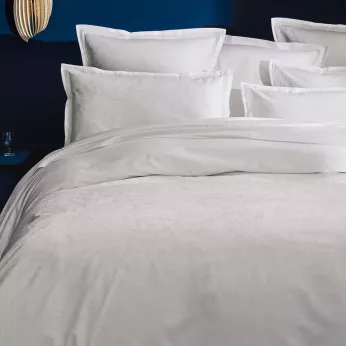 Pillowcase cotton sateen jacquard pattern white Alexandria diamant