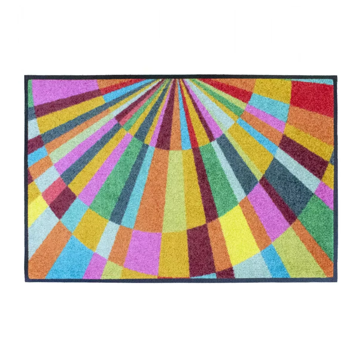 Decor mat caoutchouc & nylon printed multicolor Eventail multicolore