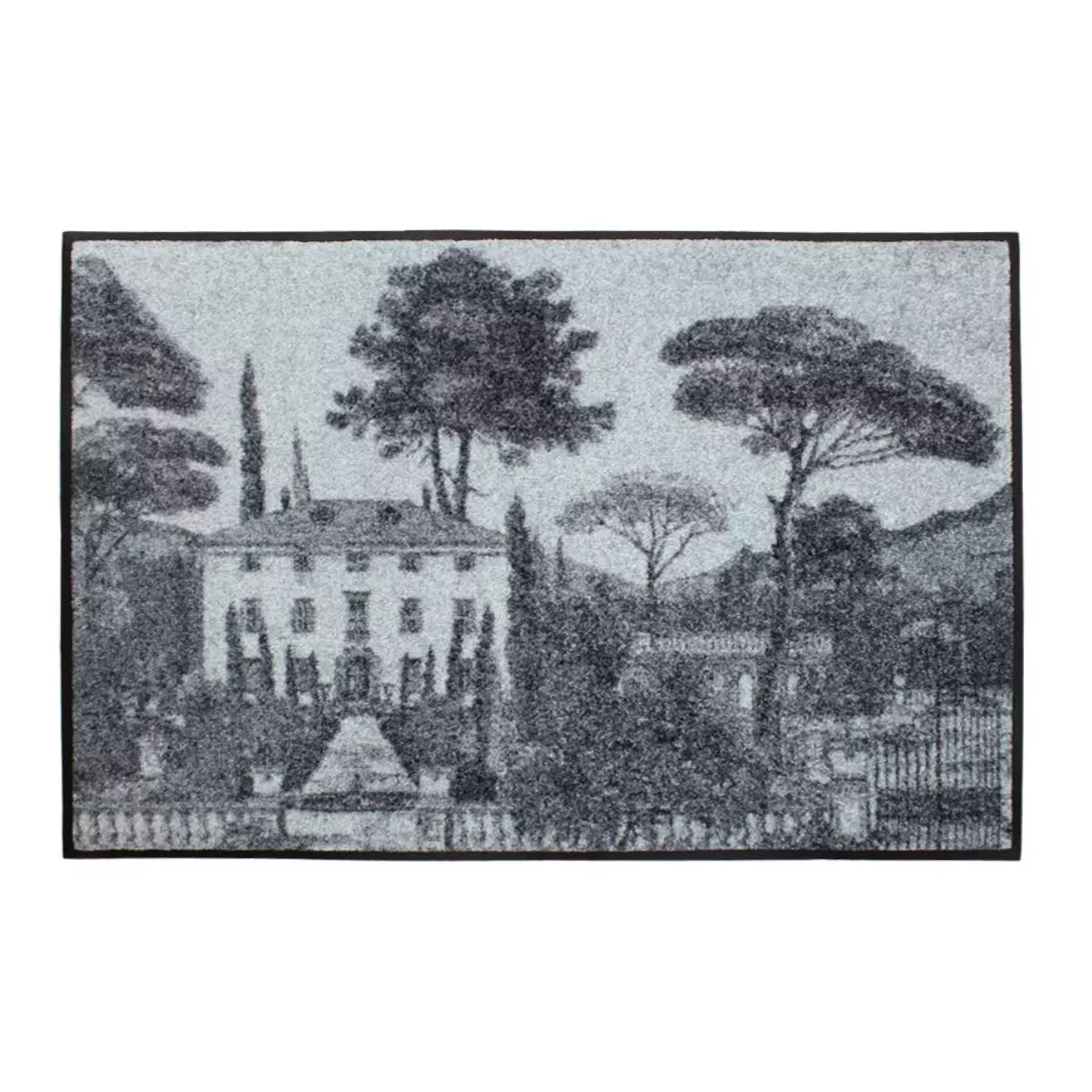 Decor mat caoutchouc & nylon printed grey Palazzina nocturne