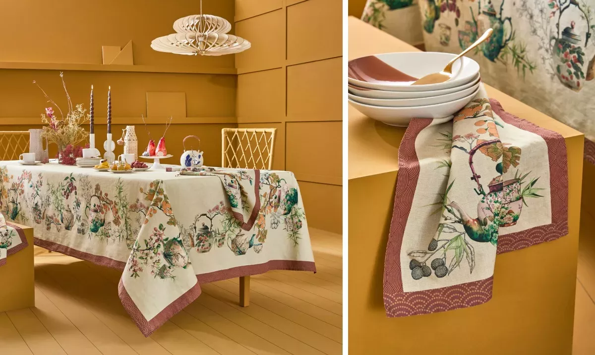 Mille théières rouille tablecloth - Garnier Thibaut